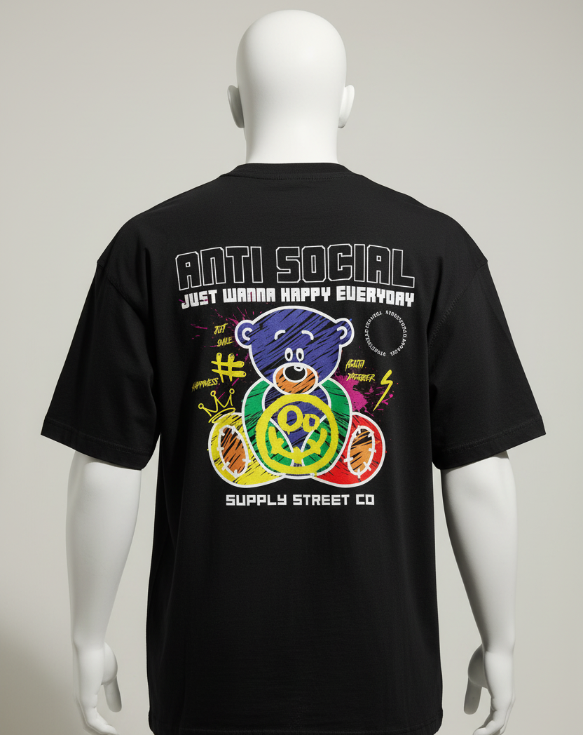 Camiseta Oversized | Bear Anti Social Unissex
