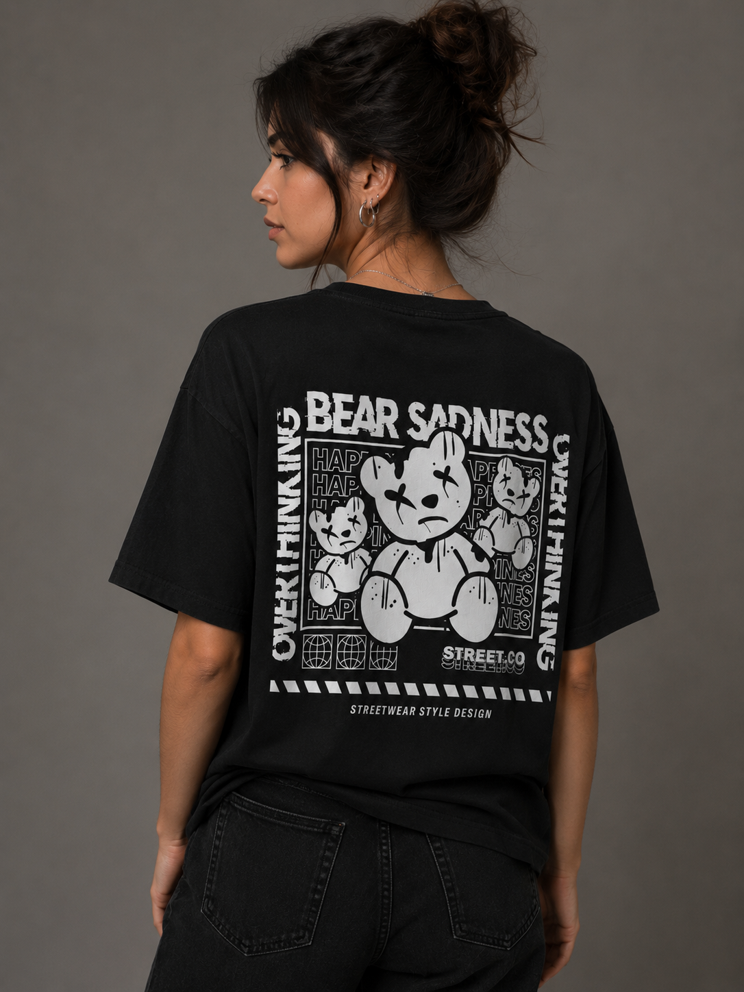 Camiseta Oversized | Bear Sadness Unissex