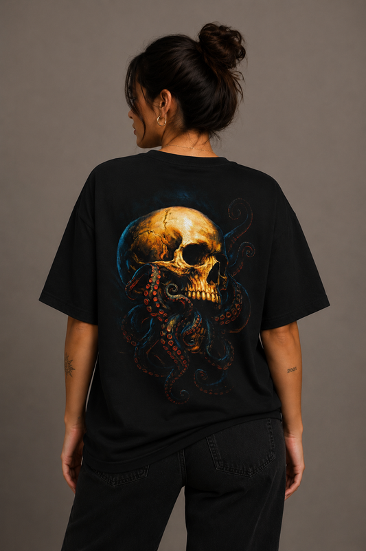 Camiseta Oversized | Caveira Tentacle Unissex