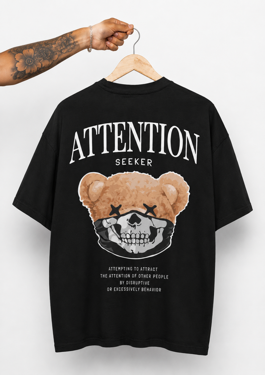 Camiseta Oversized | Bear Attention Unissex