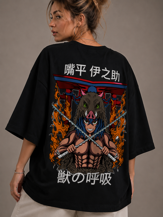 Camiseta Oversized | Inosuke Hashibira Unissex