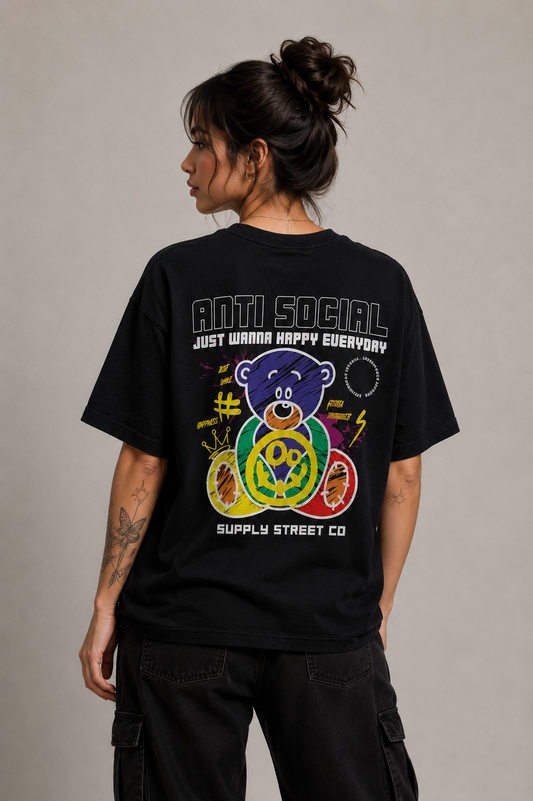 Camiseta Oversized | Bear Anti Social Unissex