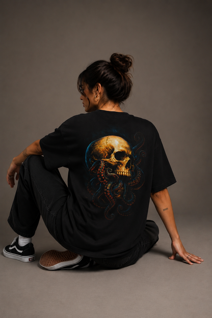 Camiseta Oversized | Caveira Tentacle Unissex