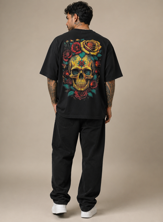 Camiseta Oversized | Caveira Flower Unissex