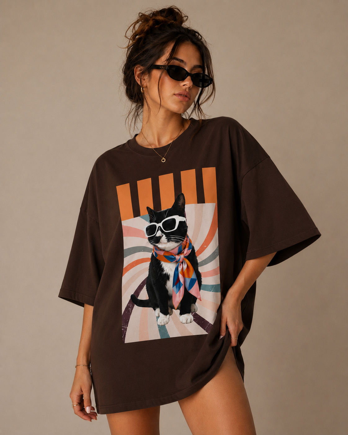 Camiseta Oversized | Cat Unissex