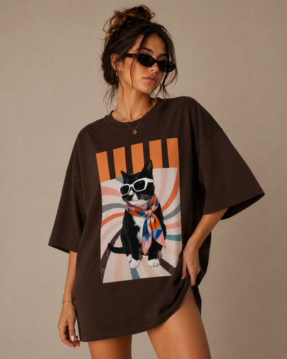 Camiseta Oversized | Cat Unissex
