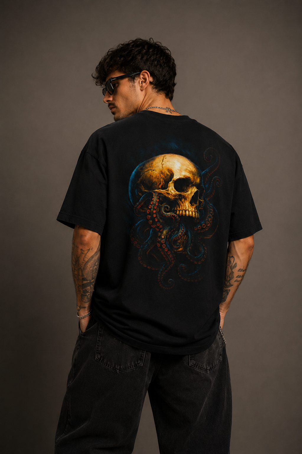 Camiseta Oversized | Caveira Tentacle Unissex