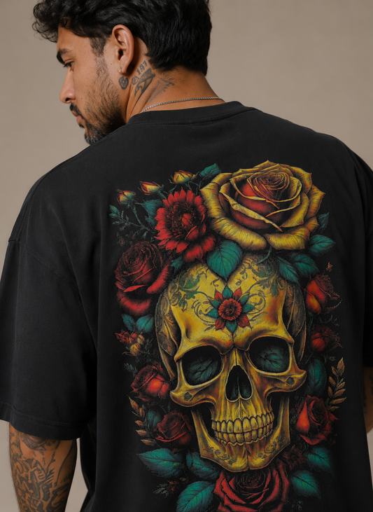 Camiseta Oversized | Caveira Flower Unissex