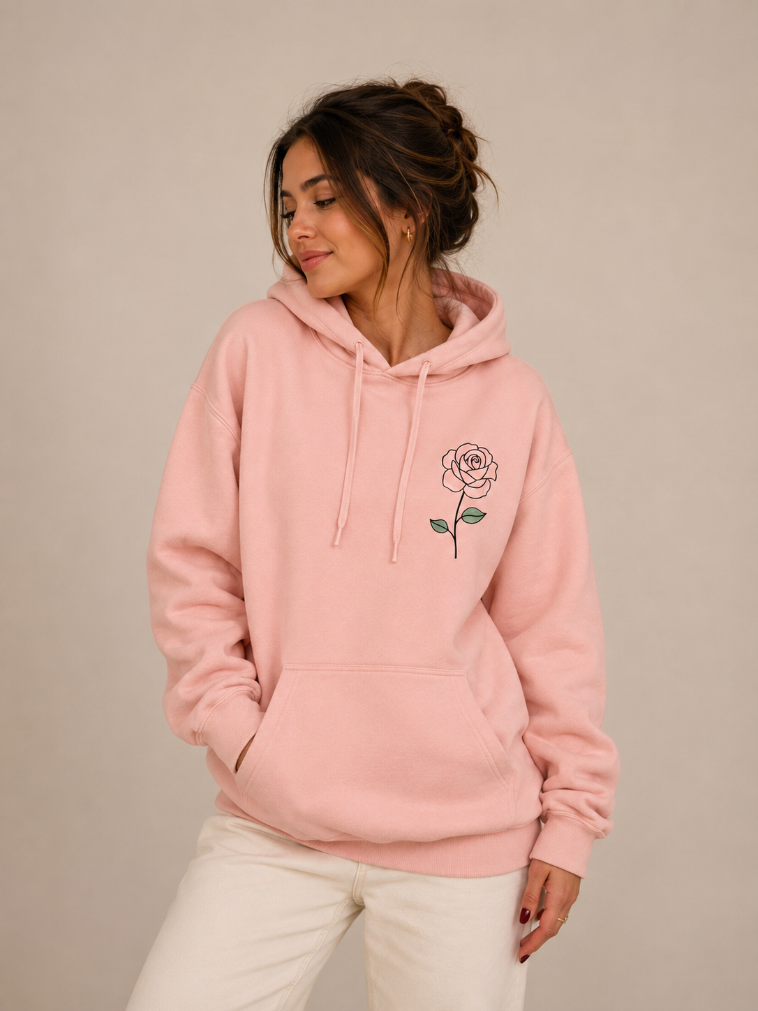 Moletom Canguru Minimalista | Rosa