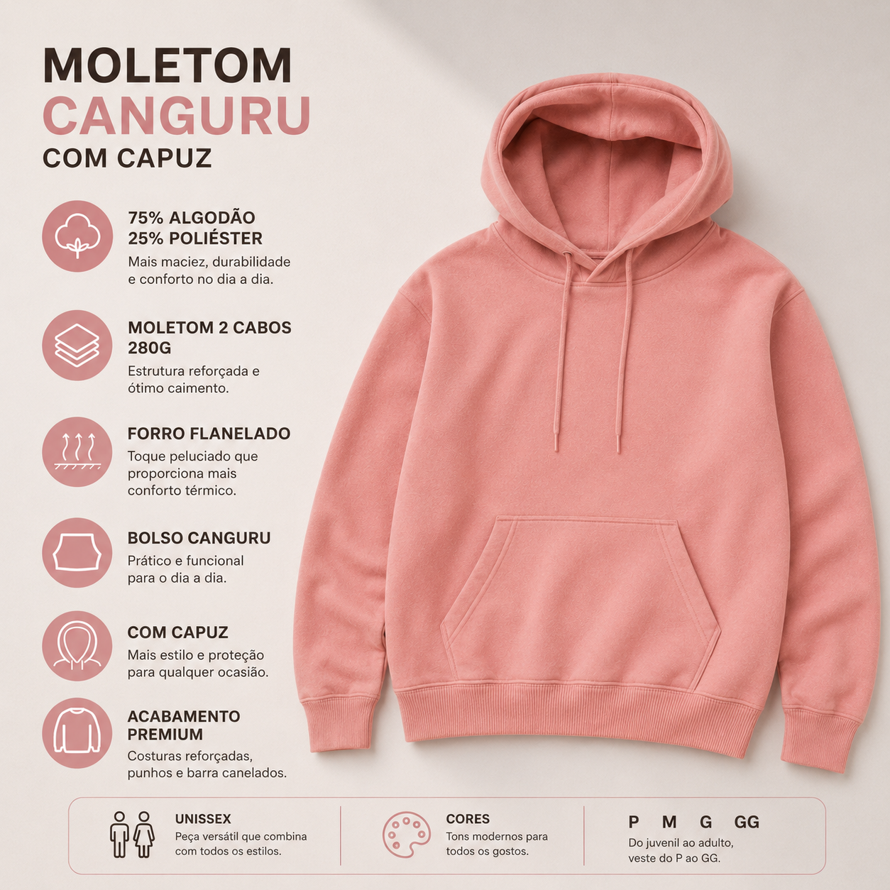 Moletom Canguru Minimalista | Coala