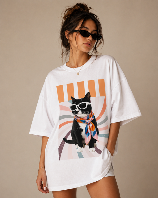 Camiseta Oversized | Cat Unissex
