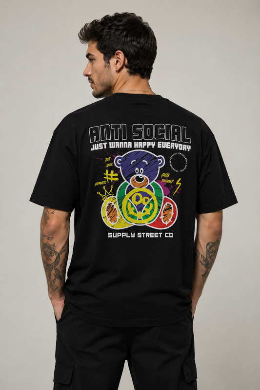 Camiseta Oversized | Bear Anti Social Unissex