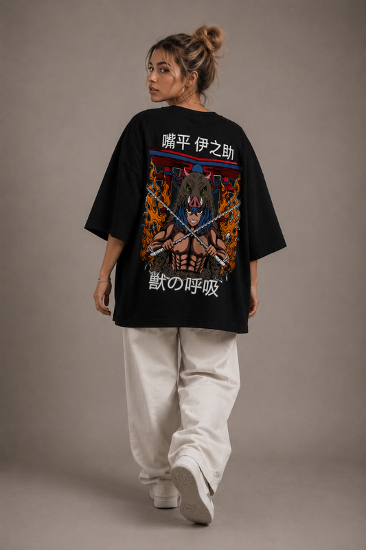 Camiseta Oversized | Inosuke Hashibira Unissex