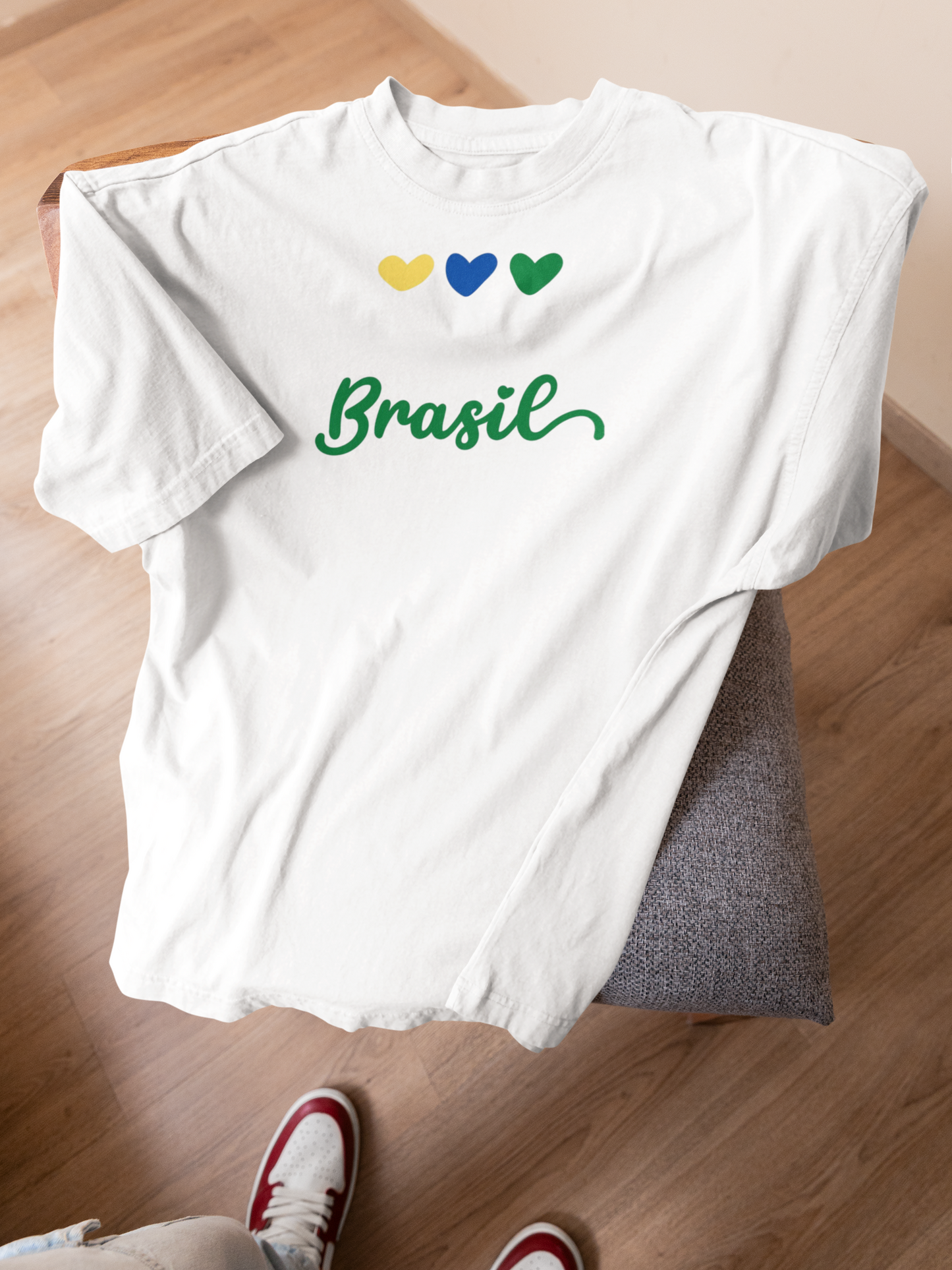 Camiseta Oversized | Brasil Corações Unissex