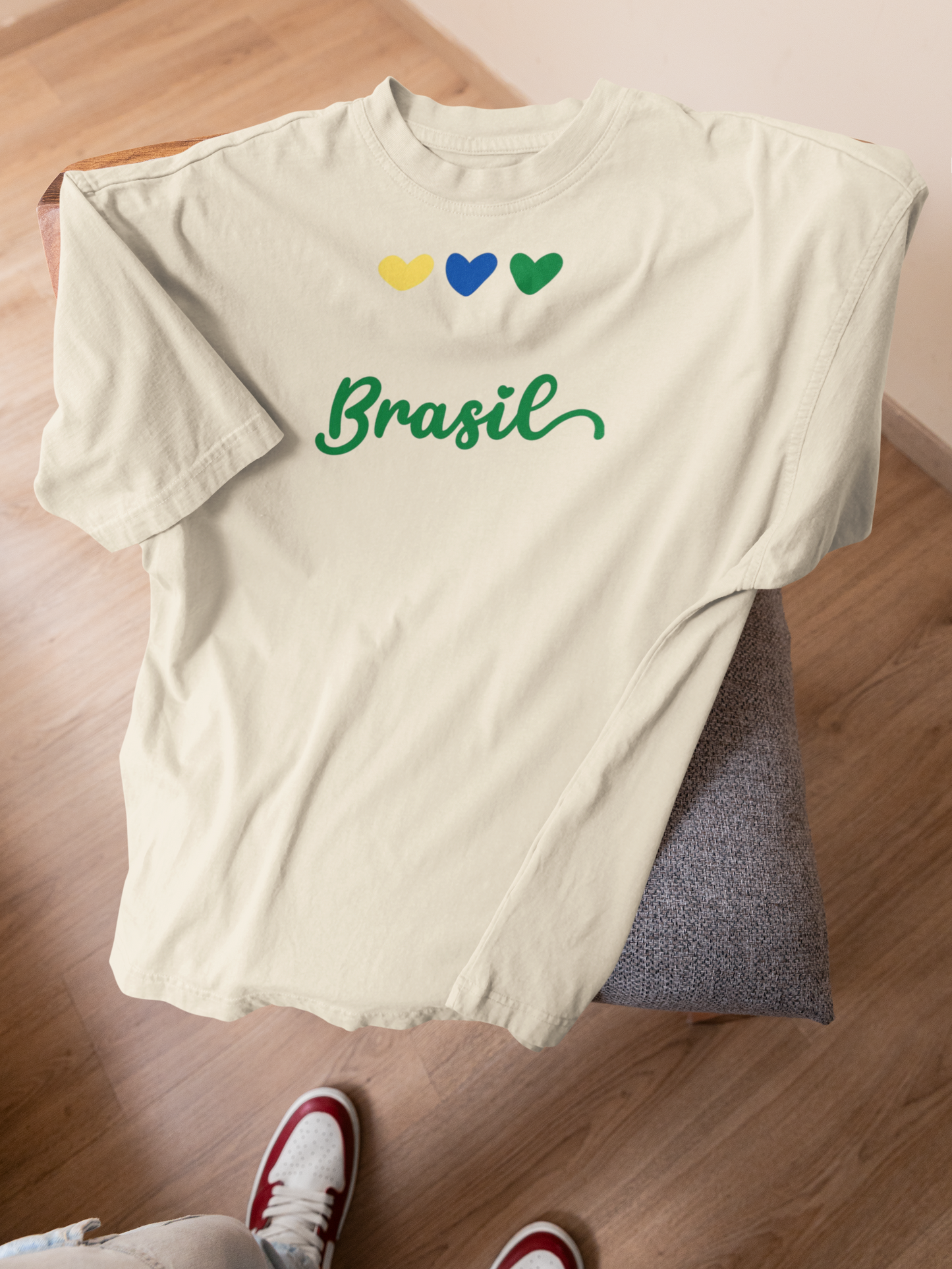 Camiseta Oversized | Brasil Corações Unissex